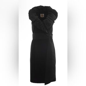 NUE by Shani-Women's Black Ruffle Collar Cocktail Dress, Size 8,NWT!